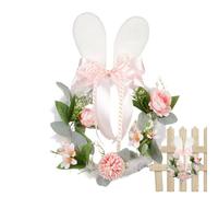 Easter Wreath - Spring Seasonal Decorative Garland - Bunny Ears Garland for Outdoor, Indoor Outdoor Room Party