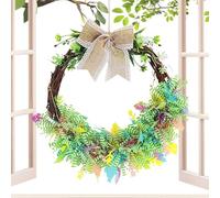 Easter Wreath with Bowknots, Door Hanger Wreath with Bow for Easter Decorations - Cartoon Easter Arch Door Wreath Decor for Window, Door, Wall