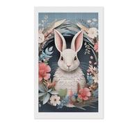 Easter Wreath with Rabbit Diamond Painting Kits for Adults Beginners 5D Square Drill Diamond Art Kits with DIY Tools Gem Art Crafts for Home Wall Decor Living Room Bedroom Office Decoration 12x20