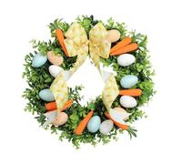 Easter Wreath, With Vibrant Seasonal Color, 40x40cm, Spring Wreath Artificial Flower,Artificial Flower Garland With Colorful Eggs And Carrots, Charming Easter Theme, For Gatherings, Window, Outdoor