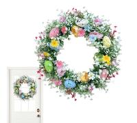 Easter Wreaths - Artificial Colorful Eggs, Easter Garland, Holiday Spring Decor | Spring Door Wreath for Walls, Openings, Gardens, Yards, Patios, Porches, Offices, Farmhouses