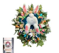 Easter Wreaths For Front Door,Easter Thief Bunny With Ears Wreath, Rabbit Garland Wreath,Easter Reef Decor Happy Spring Outdoor Daisy Garland Farmhouse Flower