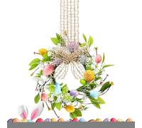 Easter Wreaths For Front Door | Hanging Artificial Spring Garland Spring Ornament | Easter Ornament With Bow Design - For And Holiday Festivals Parties Collections At Entrance Grey And
