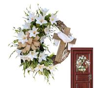 Easter Wreaths for Front Door - Wall Panel in White Lily, Wreath for the Front Door | for Kitchen, Wedding, Parties, Entrance, Living Room and Meetings