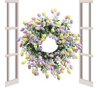 Easter Wreaths for the Front Door, 38 cm Decoration with Artificial Eggs for Holidays and Home, Colourful Easter Eggs as Door Decoration, Pour Filles Garçons Chambre Bureau Canapé Fêtes Anniversaire