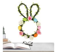Easter Wreaths for the Front Door, Artificial Spring Decoration for the Patio, Patio Easter Bunny Ear Egg Flower Wreath, for Home, Indoor, Outdoor, Living Room, Entrance, Fireplace, Patio