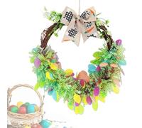 Easter Wreaths for the Front Door, Colourful Weatherproof Spring Wreath, Artificial Easter Egg Spring Wreath as Outdoor Decoration, for Garden, Living Room, Windowsill, Table, Party Decoration
