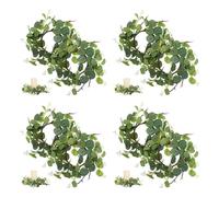 Easter Wreaths Rings 8pcs Candle Rings, Artificial Eucalyptus Leaves for Pillars, Small Greenery Flower Candle Wreath for Wedding Centerpieces Home Party Table Door Decor
