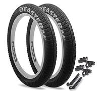 Eastern Bikes Curb Monkey 20 x 2.4 Inch Tire, With or Without Tubes, Silver, Yellow or No Logo. Comes with Tire Lever Tools (Black & Silver, 2 Pack Without Tubes)