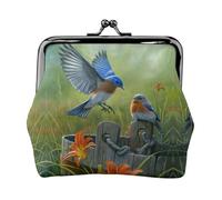 Eastern Blue Bird Printing Small Coin Purse, Lightweight Travel Wallet for Sightseeing Tours and Shopping Sprees