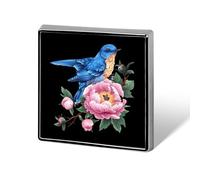 Eastern Bluebird Brooch Pins for Men Women Square Badge Collar Lapel Pins for Dress Jacket Accessories