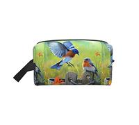 Eastern Bluebird Cosmetic Bag, Roomy Makeup Bags Travel, Waterproof Toiletry Bag, Make Up Bag Organizer, Cosmetic Bag Zipper Pouch For Women Girls Vacation Travel.