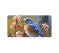 Eastern Bluebird Desk Mat Waterproof Writing Mouse Pad Large Office Desk Pad Protector Non-Slip Laptop Desk Protector Desk Blotter Rubber Keyboard Mat for Work Home Decor 12" X 24"