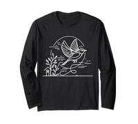 Eastern Bluebird Line Art Birdwatcher Long Sleeve T-Shirt