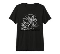 Eastern Bluebird Line Art Birdwatcher Premium T-Shirt