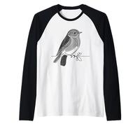 Eastern Bluebird Line Art Birdwatcher Raglan Baseball Tee