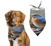 Eastern Bluebird Pet Scarfs Funny Adjustable Cat Scarves Washable Decorative Pet Triangle Bibs Bandanas for Medium Dog Pets for Pet Daily Wear Parties Modeling