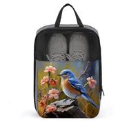 Eastern Bluebird Shoe Bags with Zipper, Portable Shoe Organizer with Handle, Personalized Shoes Tote Bag for Travel, Waterproof Shoes Carrier, Storage Pouch