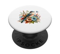 Eastern Bluebird Vintage Floral Autumn Bird PopSockets Adhesive PopGrip