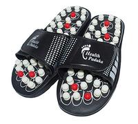 EASTERN CLUB Unisex Magnetic Therapy Spring Acupressure Foot Massager Sandals, 9UK (Black)