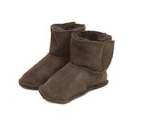 Eastern Counties Leather Baby Sheepskin Touch Fasten Tab Booties - Chocolate - Chocolate - M - 100% Sheepskin