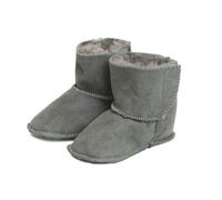 Eastern Counties Leather Baby Sheepskin Touch Fasten Tab Booties - Grey - S - Grey - 100% Sheepskin