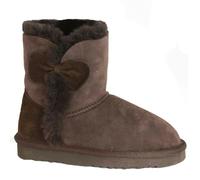 Eastern Counties Leather Childrens/Kids Coco Bow Detail Sheepskin Boots - Chocolate - 2 UK - Chocolate