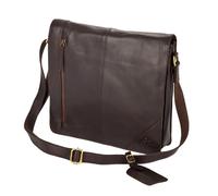 Eastern Counties Leather Men's Wide Messenger Bag in Brown Eastern Counties Leather Brown