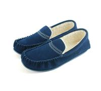 Eastern Counties Leather Womens Bethany Berber Suede Moccasins - Blue - 3 UK - Blue - 80% Suede/10% Fleece/10% TPR