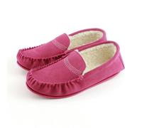 Eastern Counties Leather Womens Bethany Berber Suede Moccasins - Pink - 8 UK - Pink - 80% Suede/10% Fleece/10% TPR