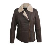 Eastern Counties Leather Women's Celene Aviator Sheepskin Coat in Chocolate | Size: 16 Eastern Counties Leather Chocolate 16