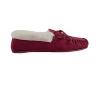Eastern Counties Leather Women's Hard Sole Wool Lined Moccasins in Crimson | Size: 9 Eastern Counties Leather Crimson 9