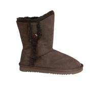 Eastern Counties Leather Womens Lacey Sheepskin Button Boots - Chocolate - Chocolate - 5 UK - 90% Sheepskin/10% Suede