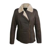 Eastern Counties Leather Womens/Ladies Celene Aviator Sheepskin Coat - Chocolate Forest - 20 - Chocolate Forest