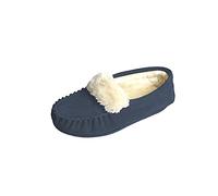 Eastern Counties Leather Womens/Ladies Zoe Plush Lined Moccasins (4 UK) (Navy)