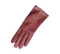 Eastern Counties Leather Womens Sadie Contrast Panel Gloves - Taupe/Oxblood - L - Taupe/Oxblood - 100% Leather