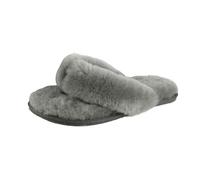 Eastern Counties Leather Women's Sheepskin Flip Flops - Grey - 5 UK - Grey - 90% Sheepskin/10% Rubber