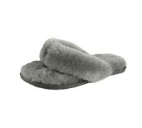 Eastern Counties Leather Women's Sheepskin Flip Flops - Grey - 6 UK - Grey - 90% Sheepskin/10% Rubber