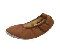 Eastern Counties Leather Women's Sheepskin Lined Ballerina Slippers - Chestnut - 4-5 UK - Chestnut - 90% Suede/10% Sheepskin