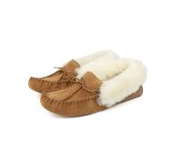 Eastern Counties Leather Women's Sophie Sheepskin Moccasin Slippers in Beige | Size: 8 Eastern Counties Leather Beige 8