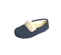 Eastern Counties Leather Women's Zoe Plush Lined Moccasins - Navy - 9 UK - Navy - 80% Suede/10% TPR/10% Fabric