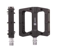 Eastern EZRA Flat Platform Pedals - 9/16" Durable & Lightweight Bike Pedals with Removable Metal Pins, Non-Slip Design for BMX & MTB (Black)