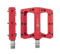 Eastern EZRA Flat Platform Pedals - 9/16" Durable & Lightweight Bike Pedals with Removable Metal Pins, Non-Slip Design for BMX & MTB (Red)