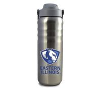 Eastern Illinois University Tumbler - 24oz Stainless Steel | Officially licensed with Full Color Printed Logo, Ripple Bottle Design, Spillproof Lid with Built-In Sipping Straw