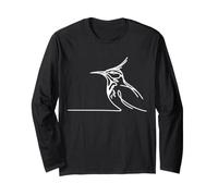 Eastern Meadowlark Line Art Birdwatcher Long Sleeve T-Shirt