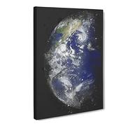 Eastern Pacific Ocean Of Earth Paint Splash Canvas Print | Gallery Wrapped 30mm Frame Wall Art | 30x20 inches | Ready to Hang | Coastal Seascape Picture | Living Room Bedroom Lounge Office