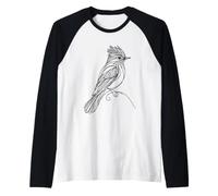 Eastern Phoebe Line Art Birdwatcher Raglan Baseball Tee