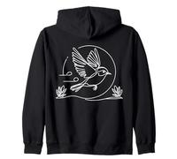 Eastern Phoebe Line Art Birdwatcher Zip Hoodie