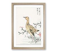 Eastern Redshank Bird by Numata Kashu Framed Print | A2 Oak Framed Wall Art | Ready to Hang | Modern Nature Picture | Living Room Bedroom Lounge Office