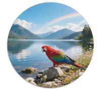 Eastern Rosella 1000 Piece Round Puzzle Gentle Flow Elderly Safe Engagement Activity Bird Retirement Gift Calming Art 1000pcs (67.5x67.5cm)